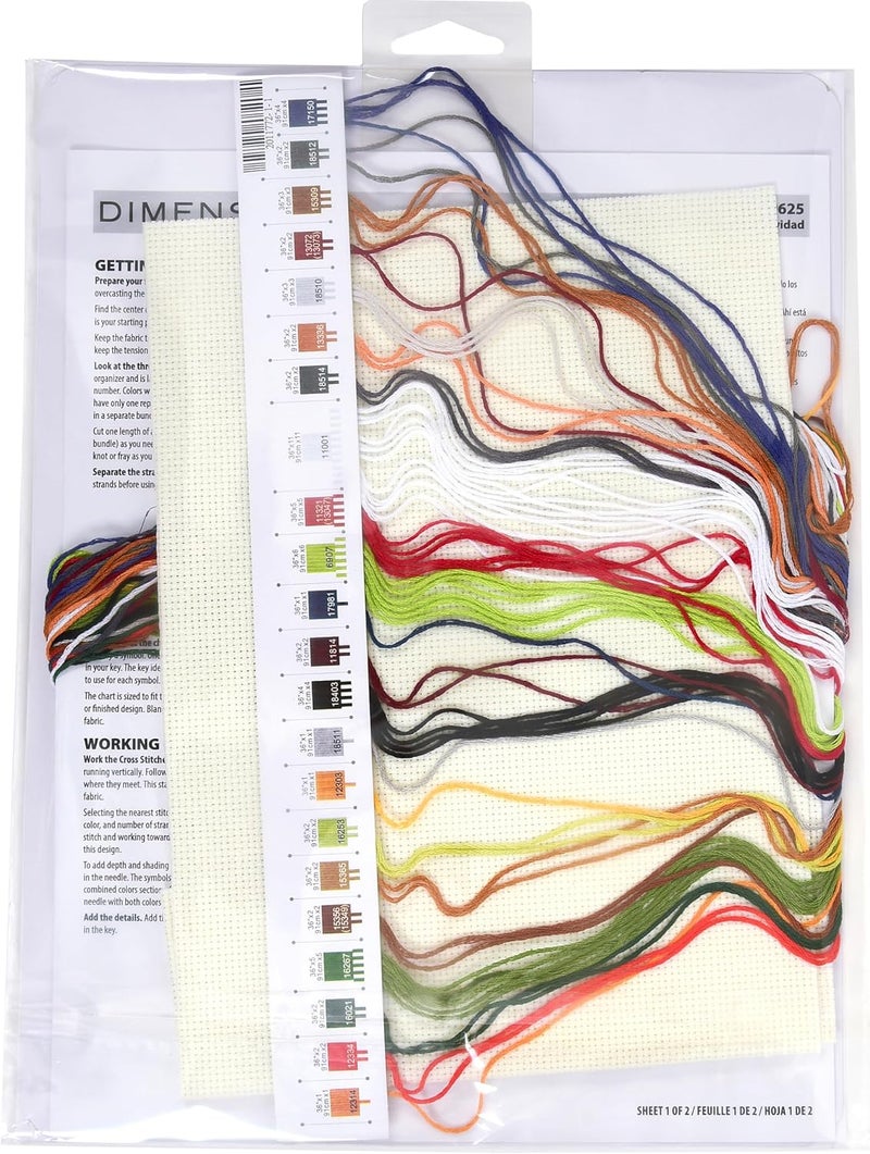 Dimensions 70-09625 Christmas Tea Holiday Counted Cross Stitch Kit, 8" x 10", 14 Cnt. Ivory Aida, 4 Pieces - Image 2